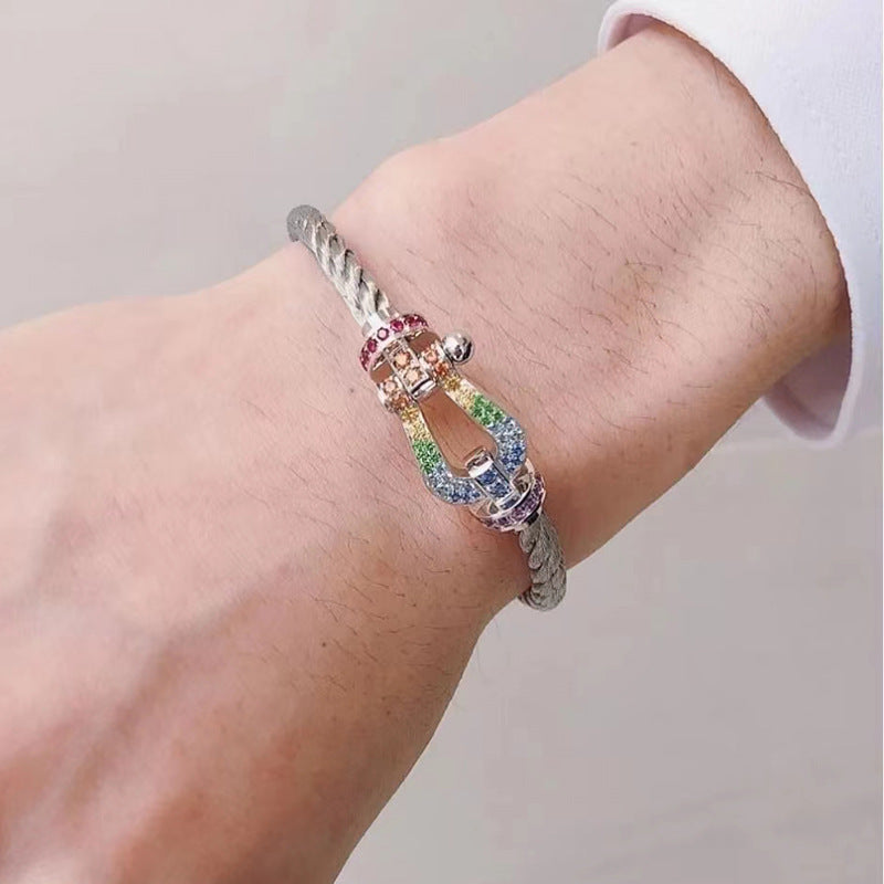 Lume Jewelry「フォース ラージ ホースシュー」カラーダイヤモンドブレスレット ローズゴールド