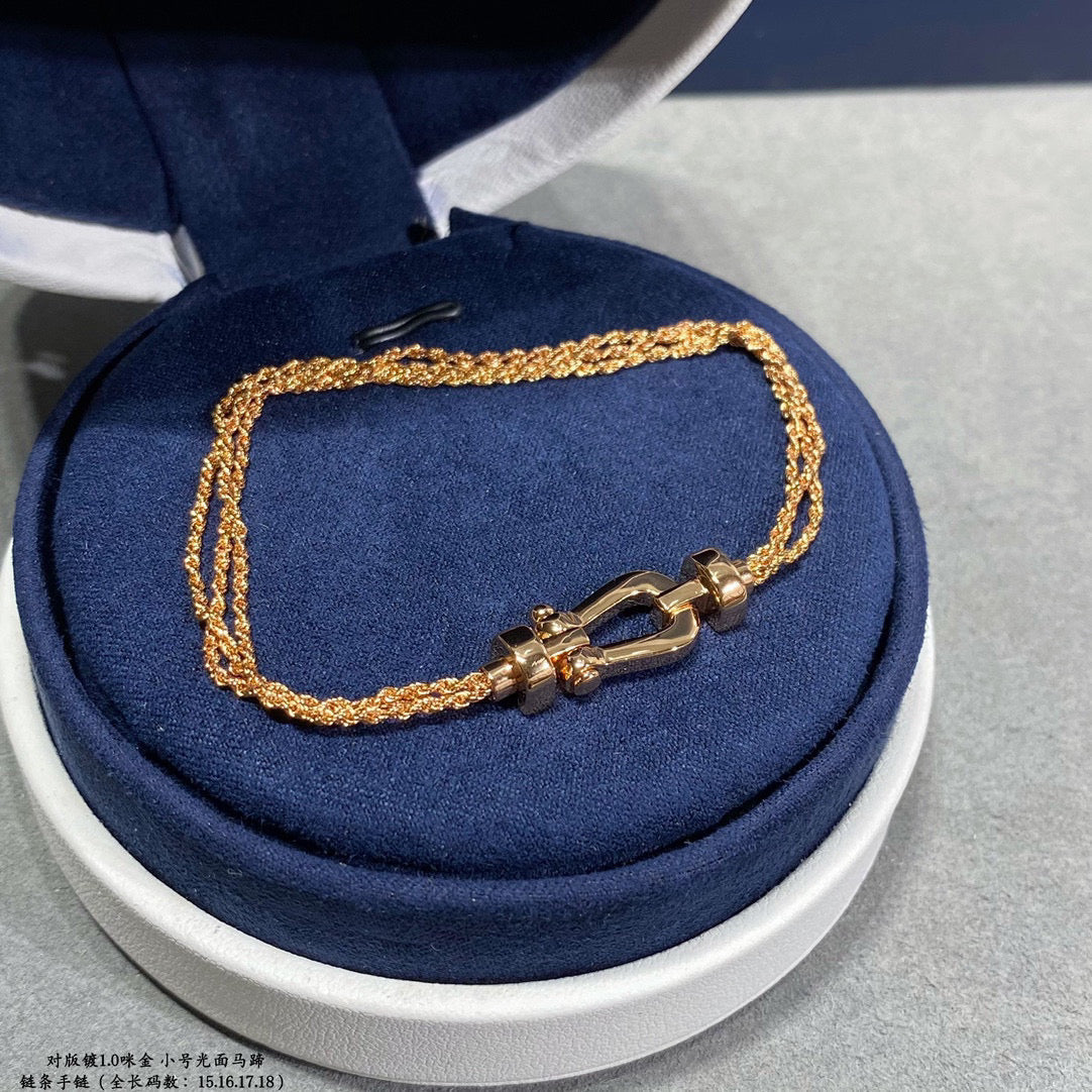 Lume Jewelry「フォース スモール ホースシュー ダイヤモンド チェーン ロープ ブレスレット」