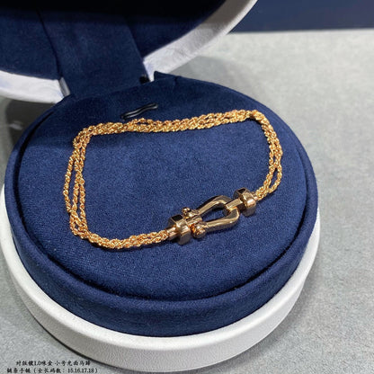 Lume Jewelry「フォース スモール ホースシュー ダイヤモンド チェーン ロープ ブレスレット」