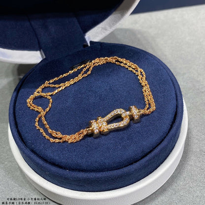 Lume Jewelry「フォース スモール ホースシュー ダイヤモンド チェーン ロープ ブレスレット」