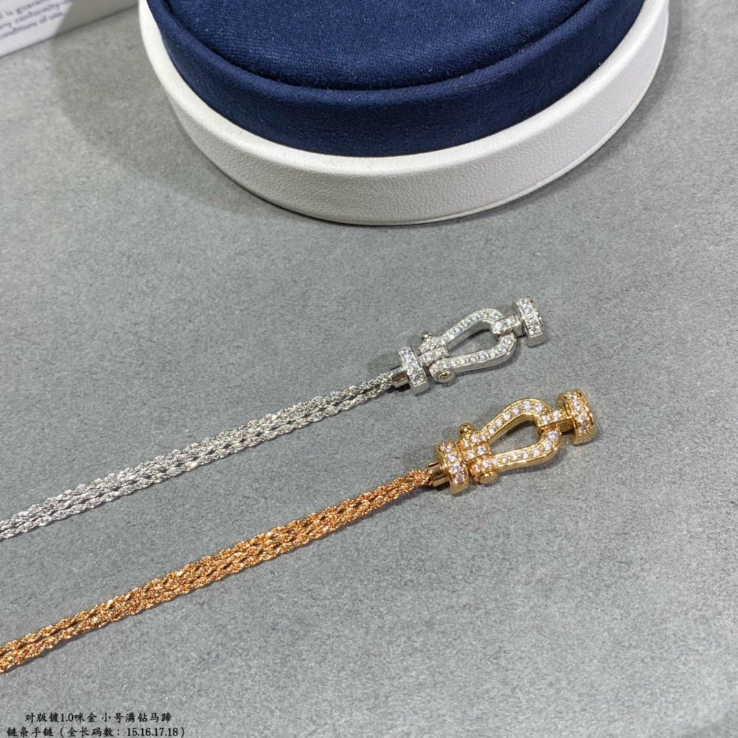 Lume Jewelry「フォース スモール ホースシュー ダイヤモンド チェーン ロープ ブレスレット」