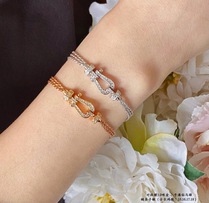 Lume Jewelry「フォース スモール ホースシュー ダイヤモンド チェーン ロープ ブレスレット」