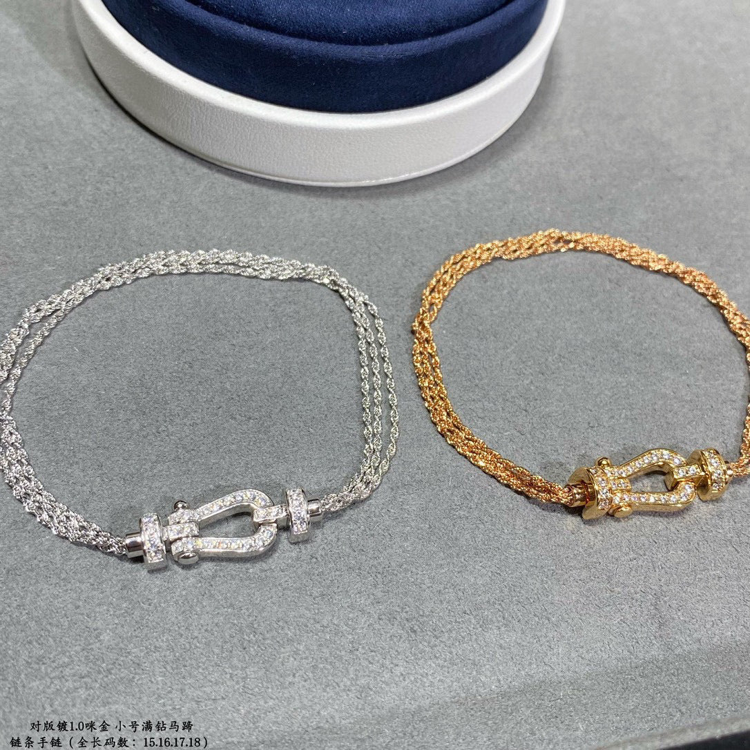 Lume Jewelry「フォース スモール ホースシュー ダイヤモンド チェーン ロープ ブレスレット」