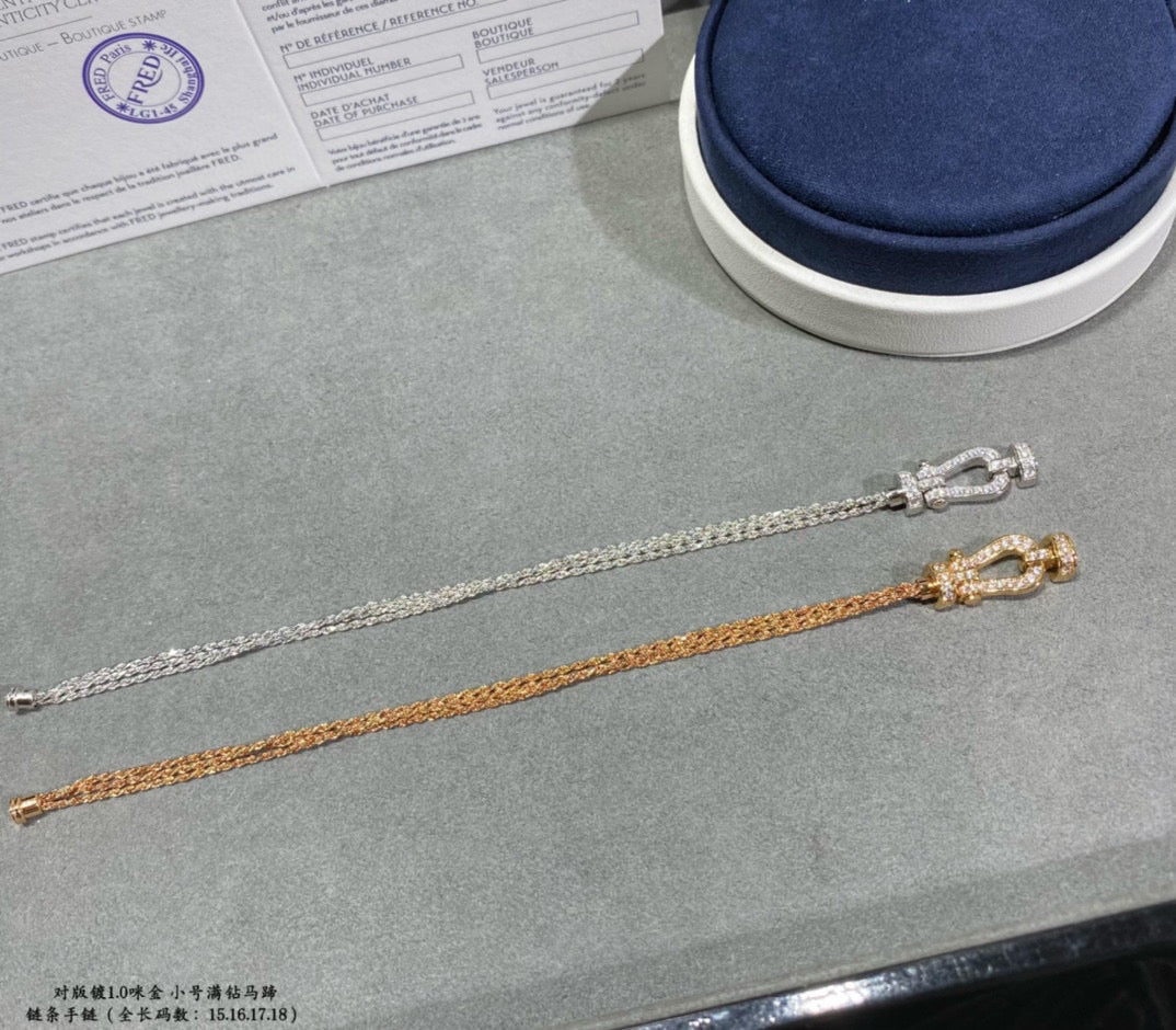 Lume Jewelry「フォース スモール ホースシュー ダイヤモンド チェーン ロープ ブレスレット」