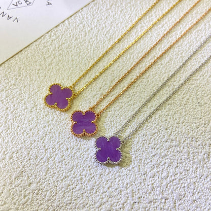 Lume Jewelry クローバー 15MM パープル バイオレット ネックレス