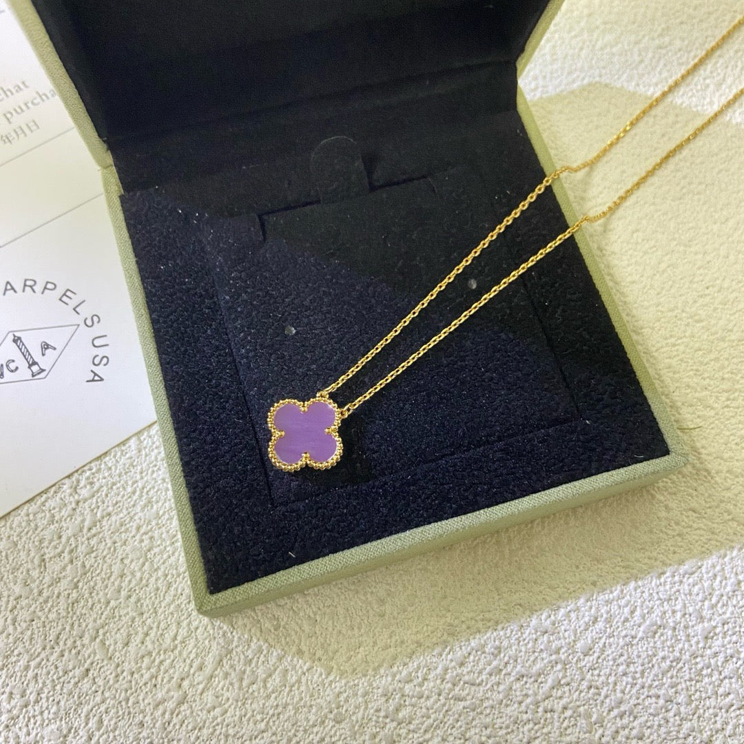 Lume Jewelry クローバー 15MM パープル バイオレット ネックレス