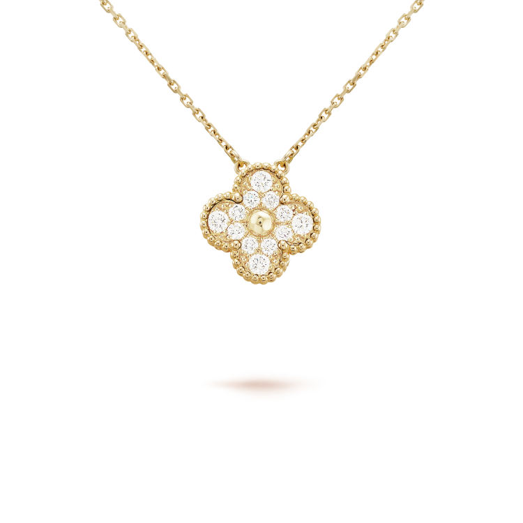 ®Lume Jewelry®クローバー15MMダイヤモンドシングルフラワーネックレス
