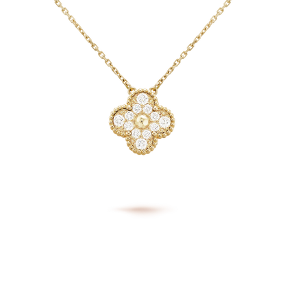 ®Lume Jewelry®クローバー15MMダイヤモンドシングルフラワーネックレス