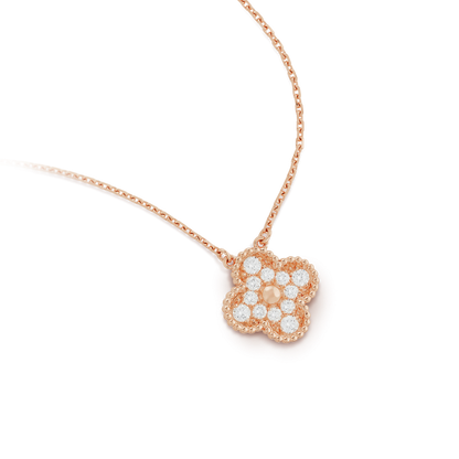 ®Lume Jewelry®クローバー15MMダイヤモンドシングルフラワーネックレス