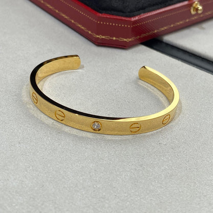 Lume Jewelry 「LOVE BRACELET」6.1MM 1ダイヤモンド オープンカフ