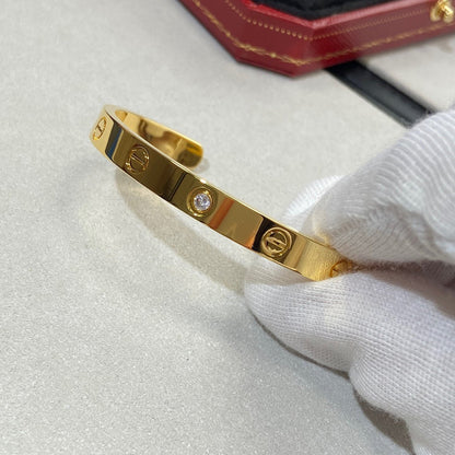Lume Jewelry 「LOVE BRACELET」6.1MM 1ダイヤモンド オープンカフ