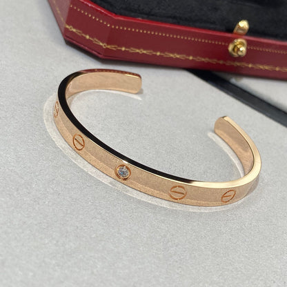 Lume Jewelry 「LOVE BRACELET」6.1MM 1ダイヤモンド オープンカフ