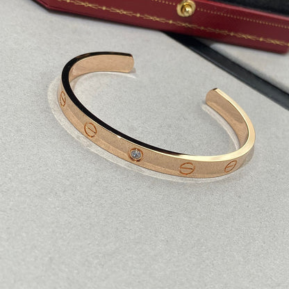 Lume Jewelry 「LOVE BRACELET」6.1MM 1ダイヤモンド オープンカフ