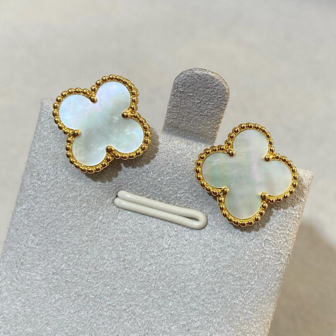 [Lume Jewelry] CLOVER LARGE (20mm) 1モチーフ ホワイトマザーオブパール スタッドピアス
