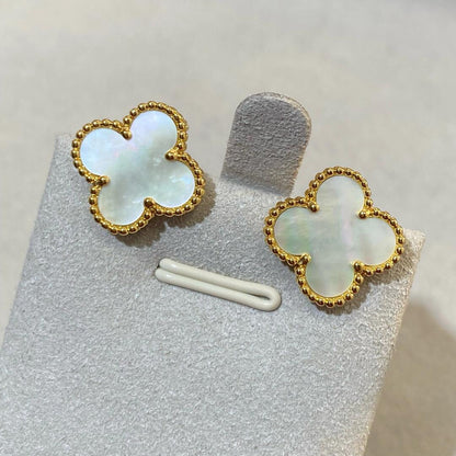 [Lume Jewelry] CLOVER LARGE (20mm) 1モチーフ ホワイトマザーオブパール スタッドピアス
