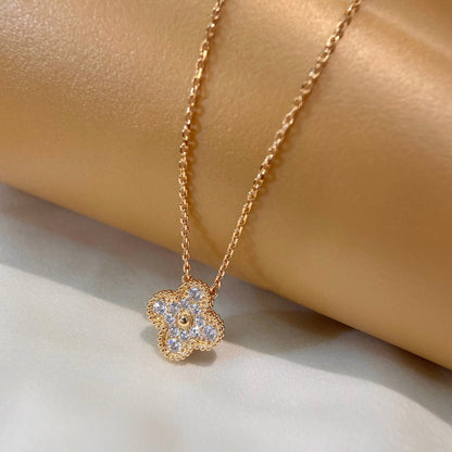 ®Lume Jewelry®クローバー15MMダイヤモンドシングルフラワーネックレス