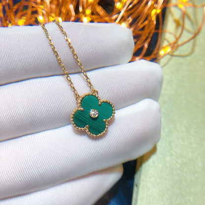Lume Jewelry クローバー 15MM ダイヤモンド ターコイズ ネックレス