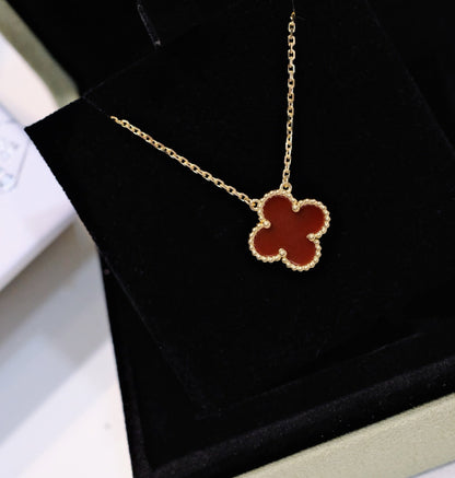 ¡®Lume Jewelry¡¯クローバー15mmカーネリアンシングル フラワーネックレス