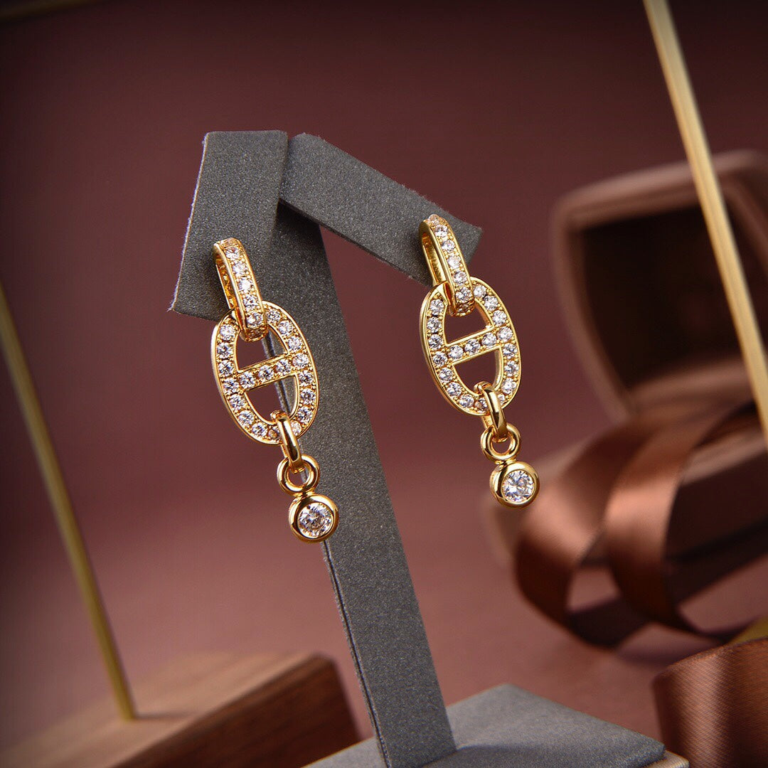 Lume Jewelry HM チェーンダイヤモンドイヤリング