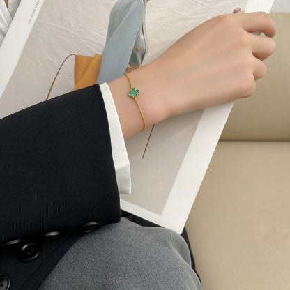 Lume Jewelry クローバーブレスレット マラカイト 1モチーフ