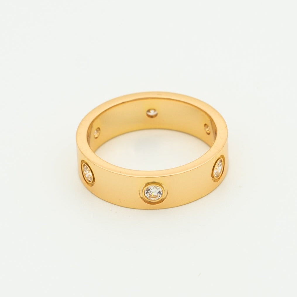 ル－メジュエリー ラブリング 5.5mm 6ダイヤモンド ピンクゴールド