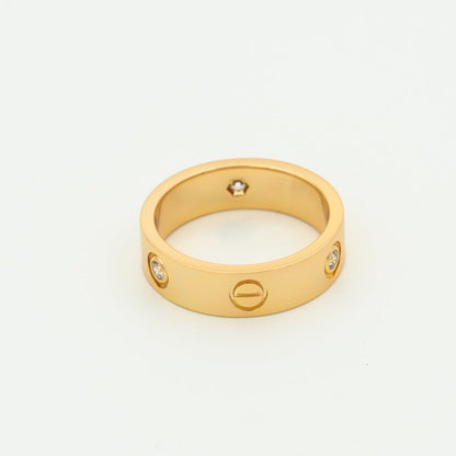 Lume Jewelry LOVE RING 5.5MM 3 DIAMONDS PINK GOLD