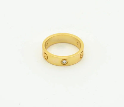 「Lume Jewelry」LOVEリング 4MM 1ダイヤモンド ゴールド