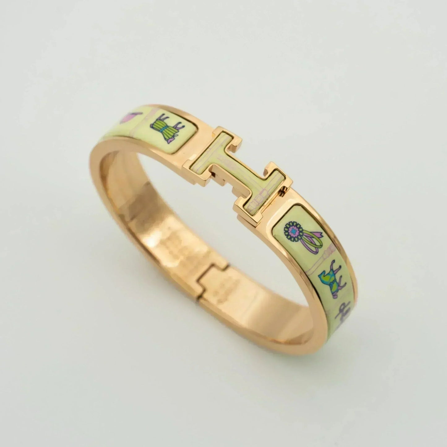 ®Lume Jewelry® ピンクゴールドブレスレット クリームセラミック