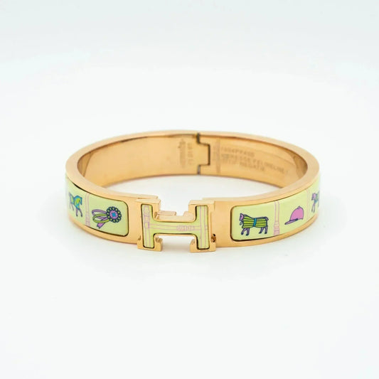 ®Lume Jewelry® ピンクゴールドブレスレット クリームセラミック