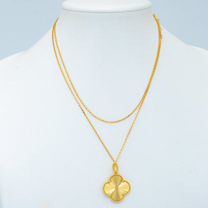 Lume Jewelry クローバー25mmペンダントネックレス ゴールド