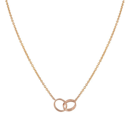®Lume Jewelry®ラブネックレス ダブルリング ピンクゴールド
