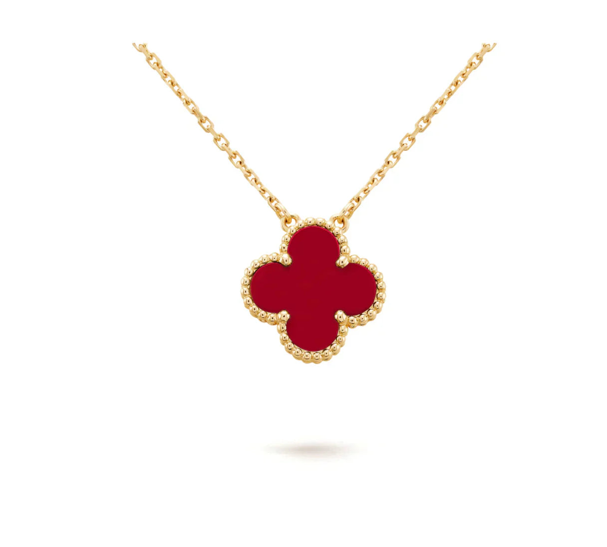 ¡®Lume Jewelry¡¯クローバー15mmカーネリアンシングル フラワーネックレス