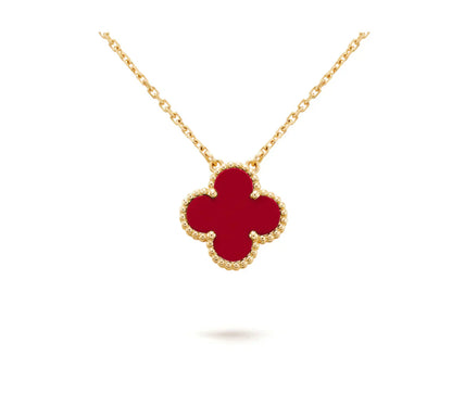 ¡®Lume Jewelry¡¯クローバー15mmカーネリアンシングル フラワーネックレス