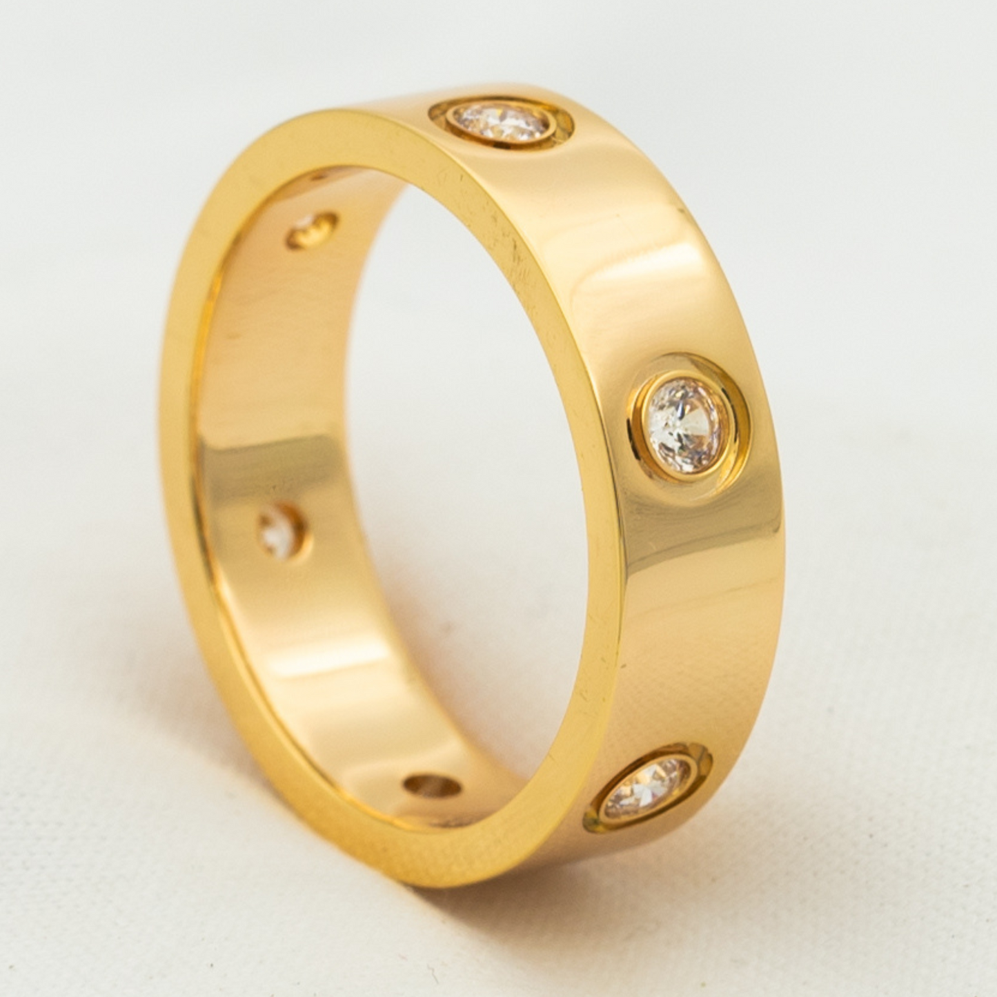 ル－メジュエリー ラブリング 5.5mm 6ダイヤモンド ピンクゴールド