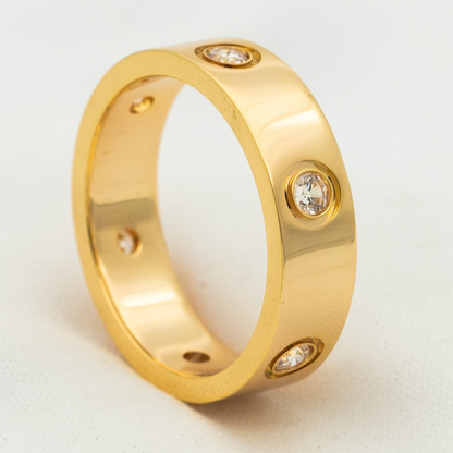 ル－メジュエリー ラブリング 5.5mm 6ダイヤモンド ピンクゴールド