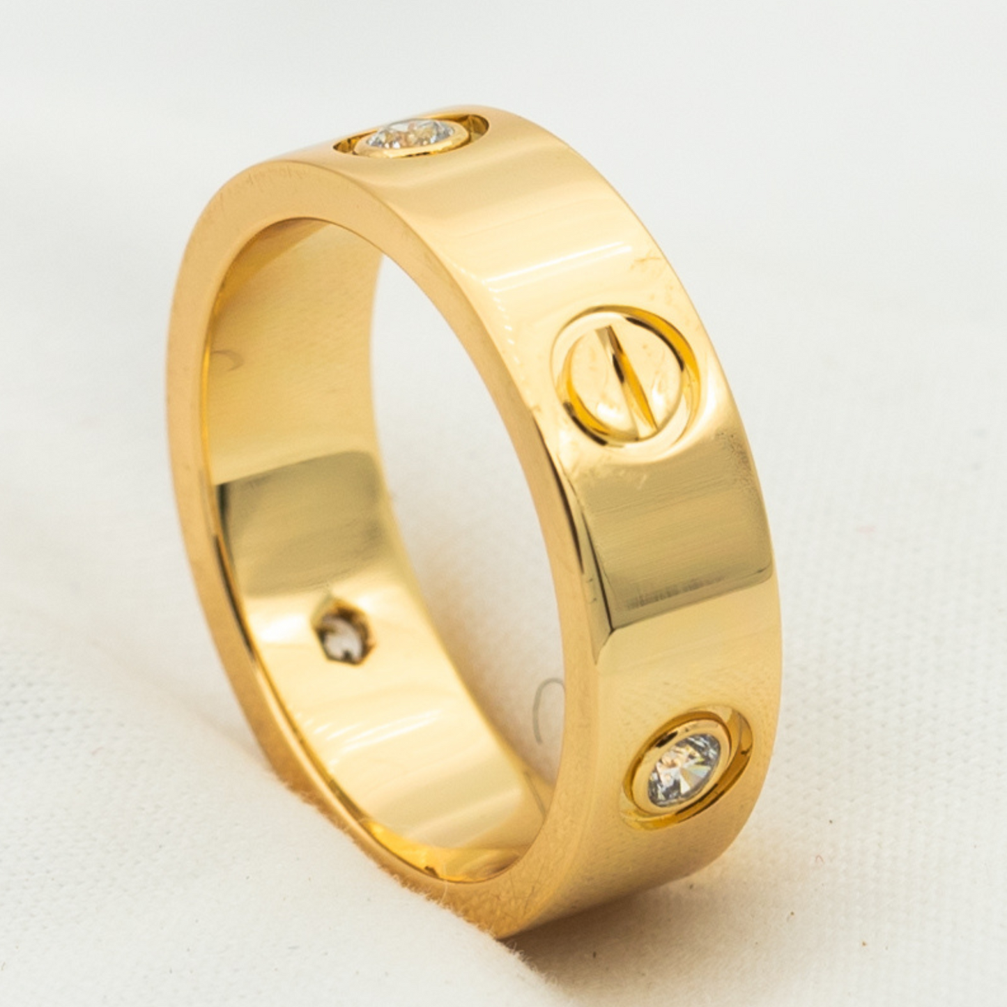 Lume Jewelry LOVE RING 5.5MM 3 DIAMONDS PINK GOLD
