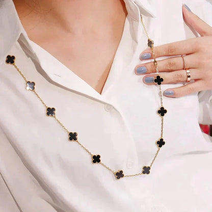 Lume Jewelry クローバー 20モチーフ オニキス ネックレス