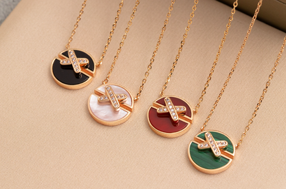 「Lume Jewelry」JEUX DE ピンクゴールドダイヤモンドネックレス