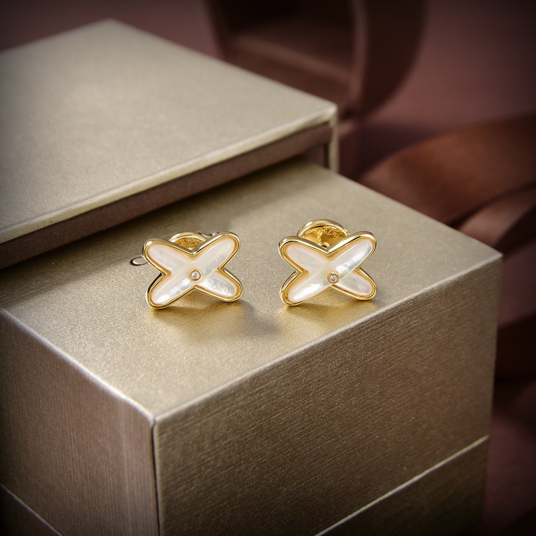 『Lume Jewelry』JEUX DE WHITE MOP ゴールドダイヤモンドイヤリング