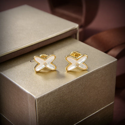 『Lume Jewelry』JEUX DE WHITE MOP ゴールドダイヤモンドイヤリング