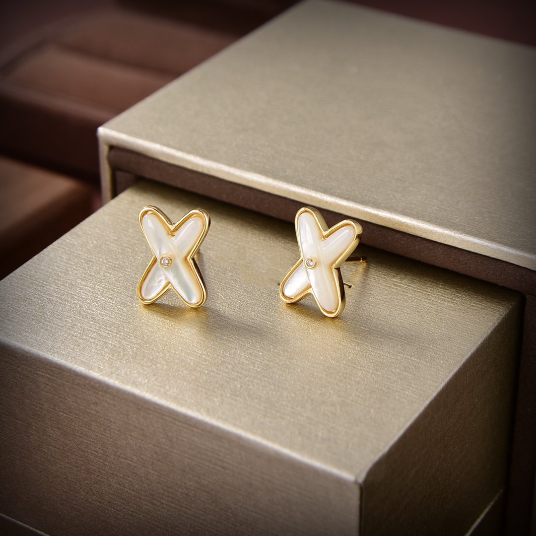 『Lume Jewelry』JEUX DE WHITE MOP ゴールドダイヤモンドイヤリング