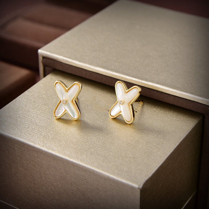 『Lume Jewelry』JEUX DE WHITE MOP ゴールドダイヤモンドイヤリング