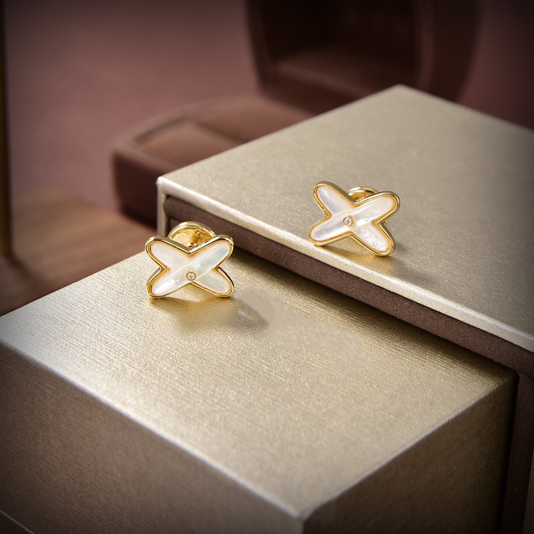 『Lume Jewelry』JEUX DE WHITE MOP ゴールドダイヤモンドイヤリング