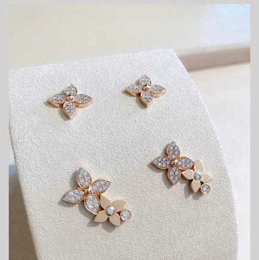 ルムジュエリー スターブロッサム スタッドピアス ピンクゴールド ダイヤモンド