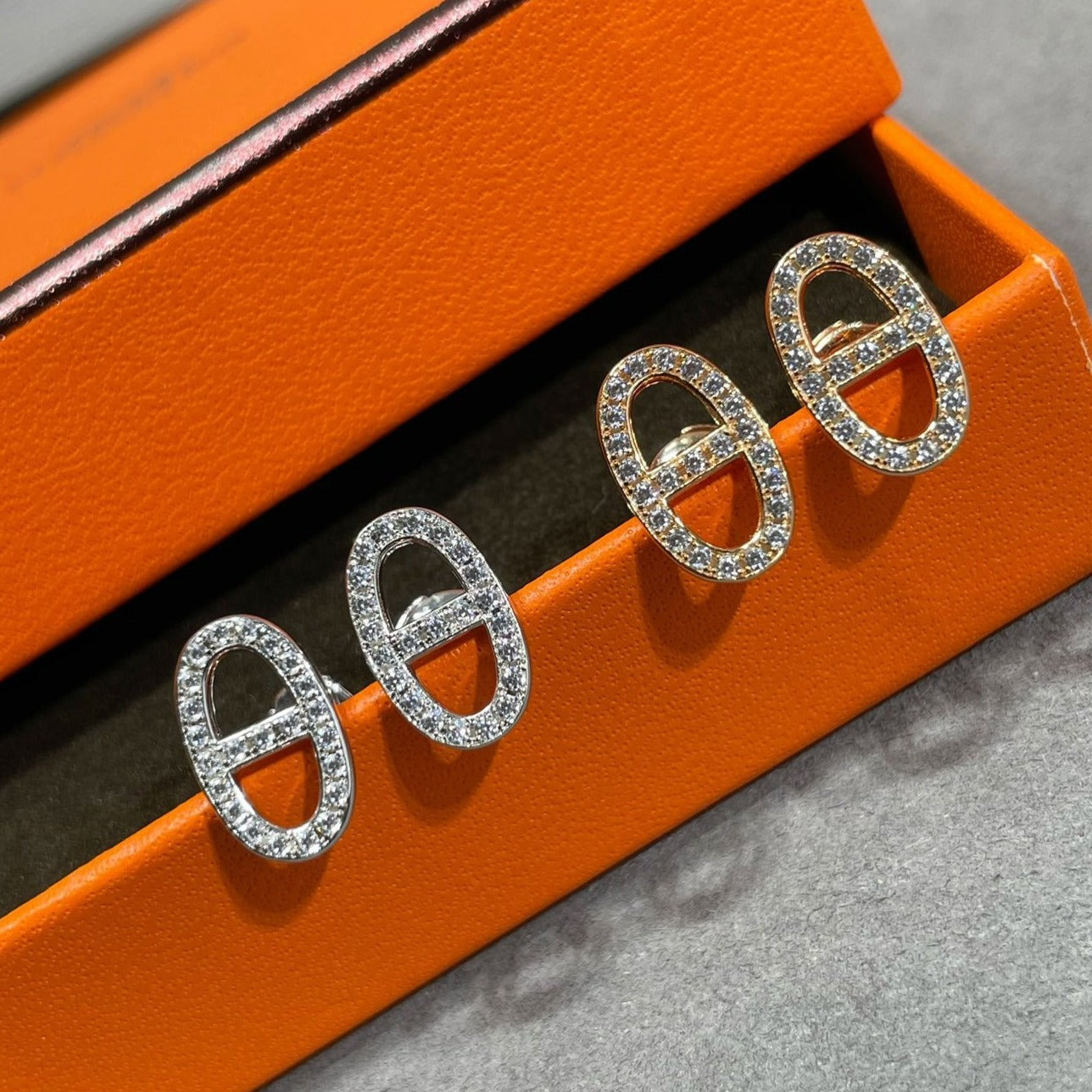 Lume Jewelry HM フルダイヤモンド ピッグノーズ スタッドピアス