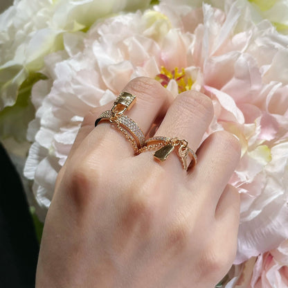 Lume Jewelry ケリー クロシェット ダブルリング ダイヤモンド付