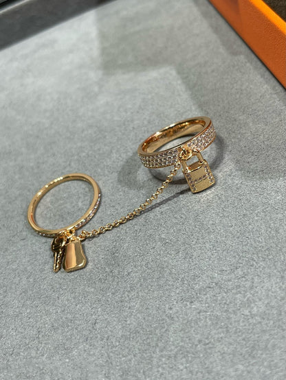Lume Jewelry ケリー クロシェット ダブルリング ダイヤモンド付