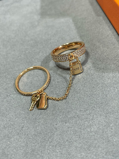 Lume Jewelry ケリー クロシェット ダブルリング ダイヤモンド付