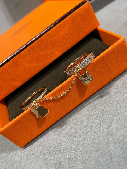 Lume Jewelry ケリー クロシェット ダブルリング ダイヤモンド付