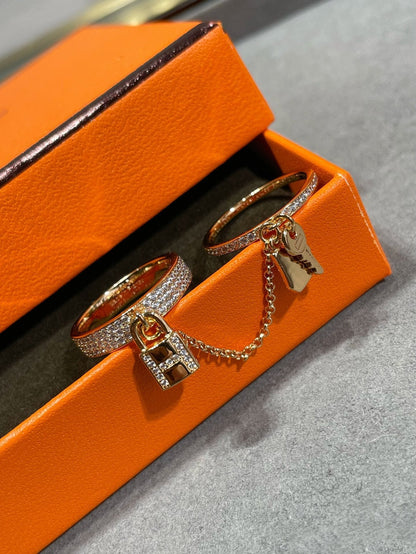 Lume Jewelry ケリー クロシェット ダブルリング ダイヤモンド付